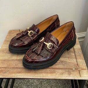 Sezane Amy Loafers Brown Crocodile EU 38